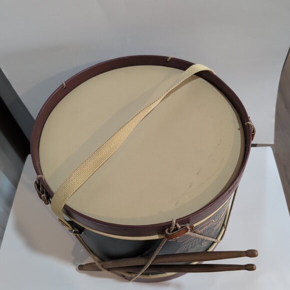 Patriotic Decorative Drums America Flag Bald Eagle Large And Small W/ Sticks - Picture 6 of 7